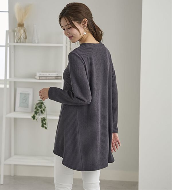 BELLUNA（ベルーナ）の「ふくれ素材フレアーデザインストレッチチュニック（チュニック）」｜詳細画像