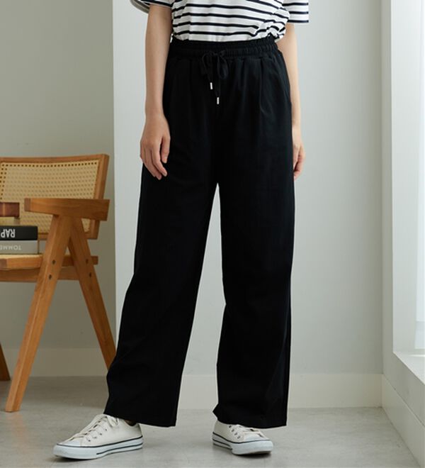 BELLUNA（ベルーナ）の「着心地楽々！綿１００％イージーパンツ（ワイドパンツ・ガウチョ）」｜詳細画像