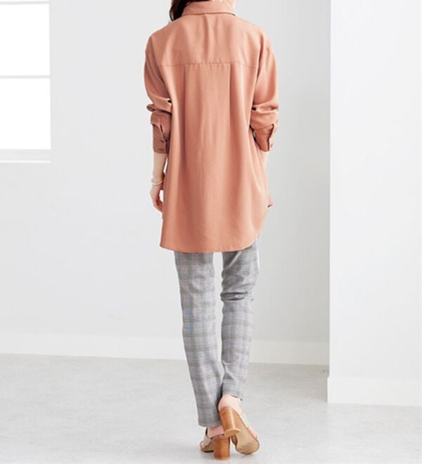 BELLUNA（ベルーナ）の「とろみ素材レース使いシャツチュニック（チュニック）」｜詳細画像