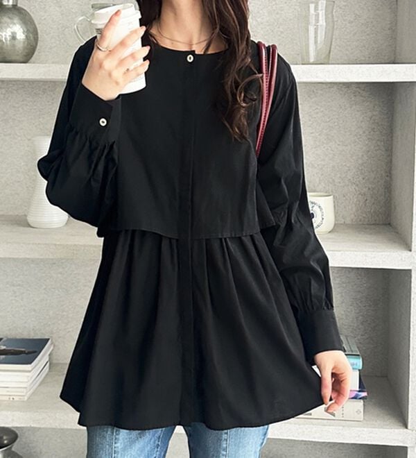 GeeRA（ジーラ）の「羽織にもなる！ペプラムシャツチュニック（チュニック）」｜詳細画像