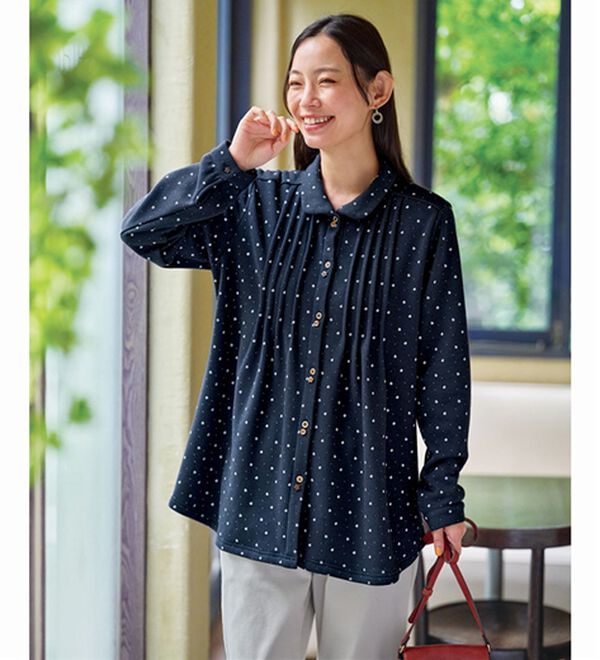 BELLUNA（ベルーナ）の「まるで着る毛布！静電防止付裏ファーブラウス（チュニック）」｜詳細画像