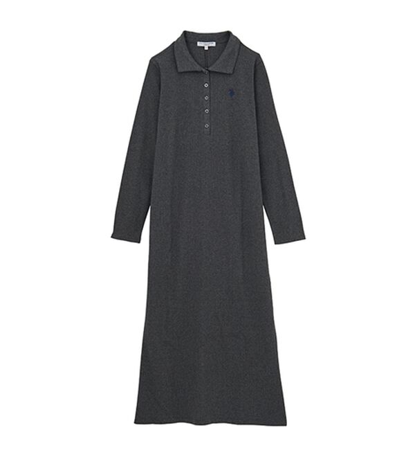 RANAN（ラナン）の「＜U.S.POLO ASSN.＞ポロ衿長袖リブワンピース（ロングワンピース）」｜詳細画像
