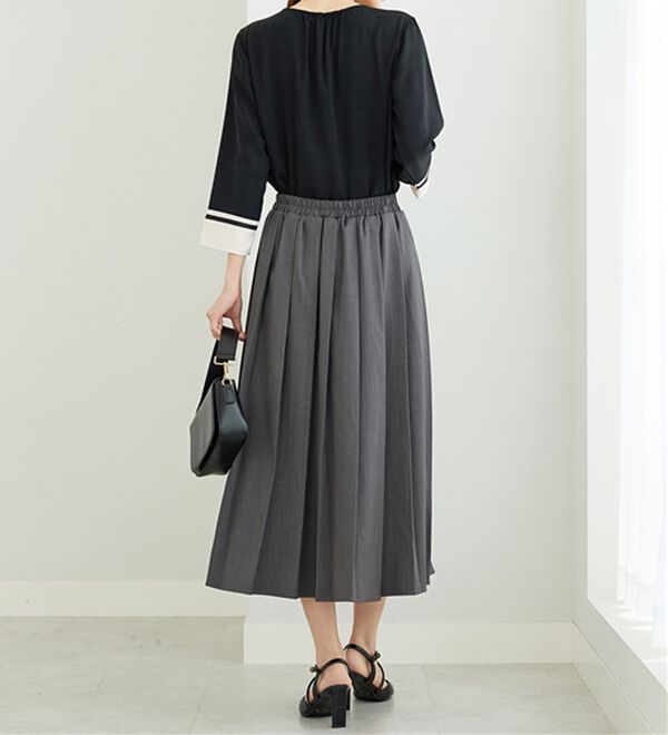 BELLUNA（ベルーナ）の「ボックスプリーツロング丈スカート（ロングスカート）」｜詳細画像