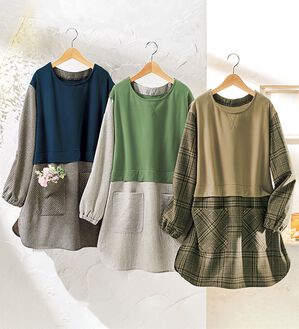 ルフラン（ルフラン）の「【３色組】お洒落な家事らくチュニック（パジャマ・ルームウェア）」｜詳細画像