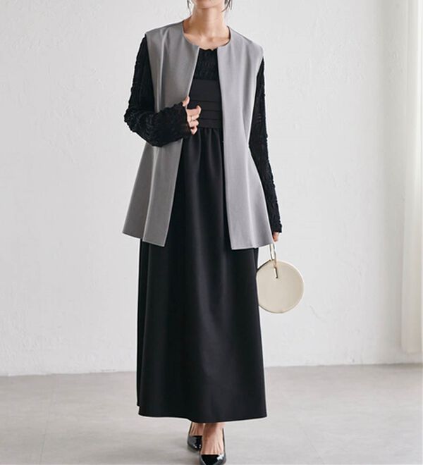 RANAN（ラナン）の「機能付！麻調素材ペプラムジレベスト（ジレ）」｜詳細画像