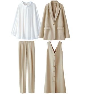 BELLUNA（ベルーナ）の「【４点セット】洗えるストレッチ！着回し自慢４点セットスーツ（その他スーツ）」｜ベージュ