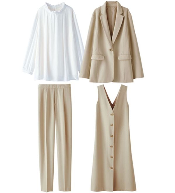 BELLUNA（ベルーナ）の「【４点セット】洗えるストレッチ！着回し自慢４点セットスーツ（その他スーツ）」｜ベージュ
