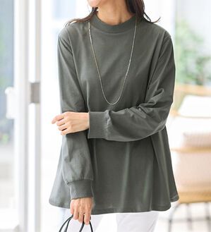 BELLUNA（ベルーナ）の「綿１００腰まわりゆったりリブデザインチュニック（チュニック）」｜詳細画像