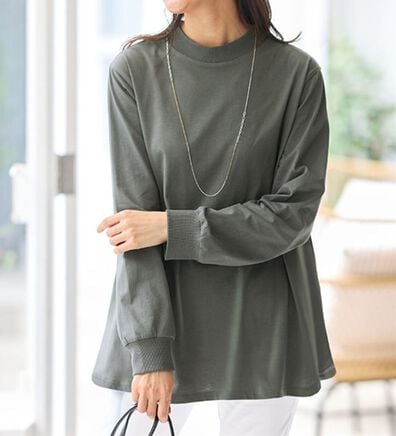 BELLUNA（ベルーナ）の「綿１００腰まわりゆったりリブデザインチュニック（チュニック）」