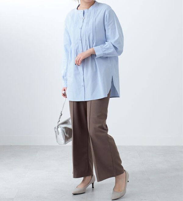 BELLUNA（ベルーナ）の「綿レーヨン素材ピンタックシャツチュニック（チュニック）」｜詳細画像