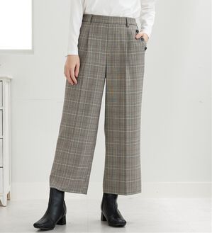 BELLUNA（ベルーナ）の「サマ見え（W）ボタン使いワイドパンツ（ワイドパンツ・ガウチョ）」｜グレンチェック