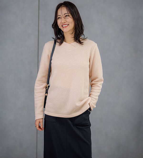 BELLUNA（ベルーナ）の「【静電気防止】ニットが苦手な方にも優しいプルオーバー（カットソー）」｜詳細画像