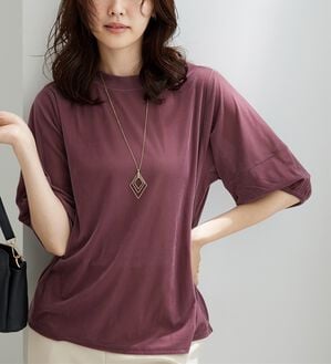 BELLUNA（ベルーナ）の「ベロア素材ふんわり袖プルオーバー（カットソー）」｜詳細画像