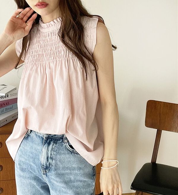 GeeRA（ジーラ）の「ストライプシャーリングブラウス（アンサンブル）」｜詳細画像