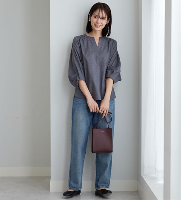 BELLUNA（ベルーナ）の「杢調素材袖タックデザインブラウス（ブラウス）」｜詳細画像