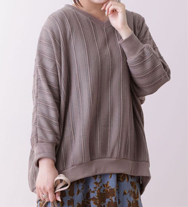 BELLUNA（ベルーナ）の「ワープジャカードアンサンブル（チュニック）」｜モカ