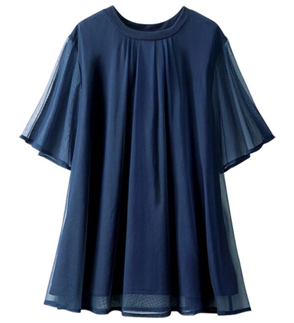 BELLUNA（ベルーナ）の「ふわり涼やか！チュール重ねチュニック（チュニック）」｜詳細画像