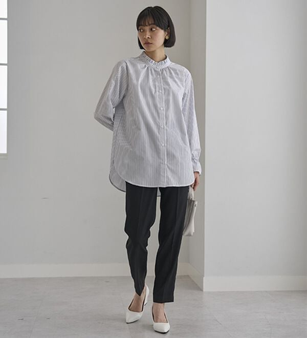 BELLUNA（ベルーナ）の「すっきり見えタックテーパードパンツ（フルレングスパンツ）」｜詳細画像