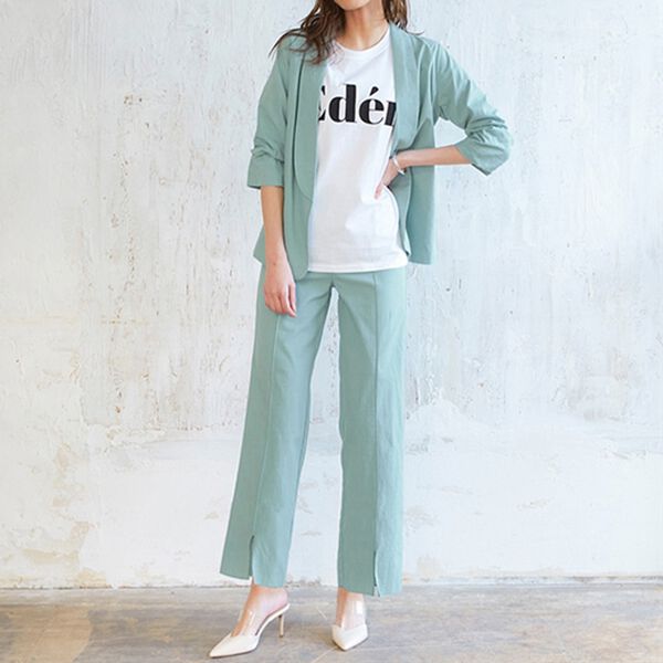 RANAN（ラナン）の「麻調カジュアルセットアップ（パンツスーツ）」｜詳細画像