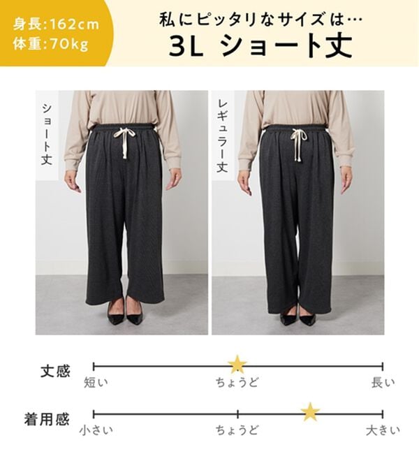 Viola e Viola（ヴィオラ エ ヴィオラ）の「【選べる２丈】ゆったり楽ちん細見えギャザーパンツ（その他パンツ）」｜詳細画像