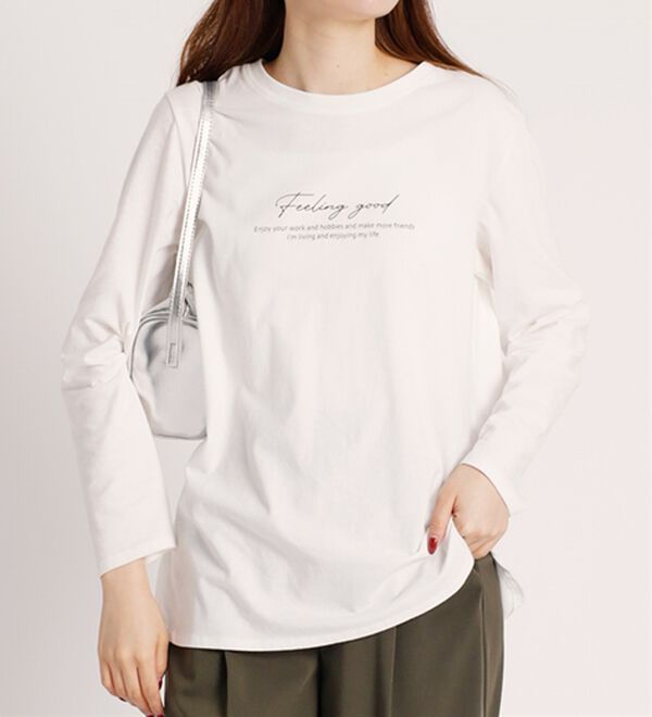 BELLUNA（ベルーナ）の「綿１００％ロゴデザインプルオーバー（カットソー）」｜詳細画像