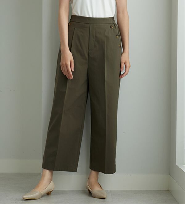 BELLUNA（ベルーナ）の「【ヨコストレッチ・紫外線カット・選べる2丈】サラもちライト快適ワイドパンツ（ワイドパンツ・ガウチョ）」｜詳細画像