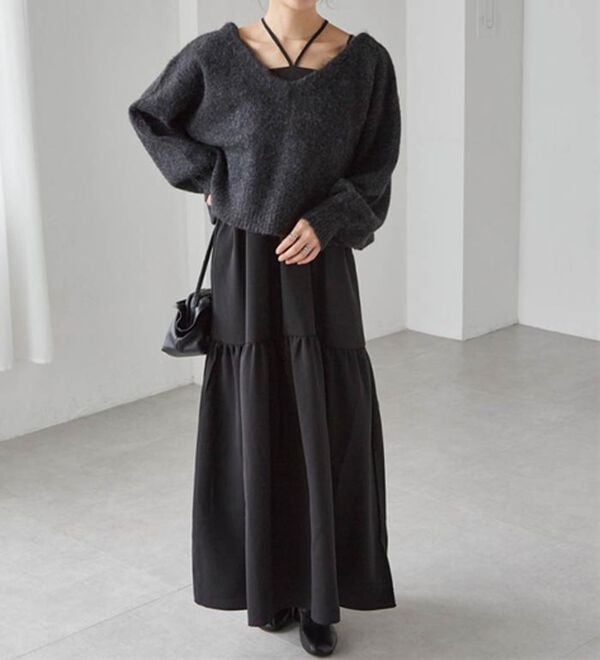 RANAN（ラナン）の「シャギーニット&times;キャミワンピースセット（その他ワンピース）」｜詳細画像