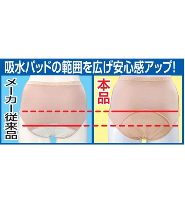 「【３枚組】おしりまですっぽり超安心ショーツ（同色３枚組）（安心ショーツ）」｜詳細画像