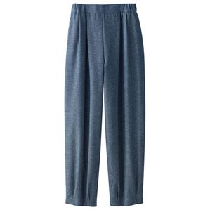 BELLUNA（ベルーナ）の「綿１００％なめらかゆったりパンツ（フルレングスパンツ）」｜杢インディゴ