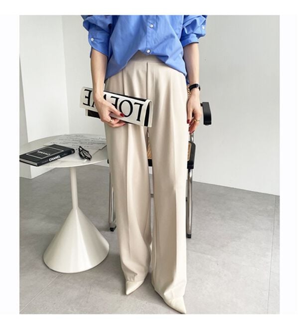 GeeRA（ジーラ）の「美脚魅せタックワイドスラックスパンツ（ワイドパンツ・ガウチョ）」｜詳細画像