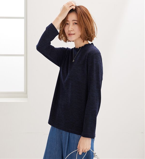 BELLUNA（ベルーナ）の「【2点セット】ブークレ素材ポケットデザインアンサンブル（アンサンブル）」｜詳細画像