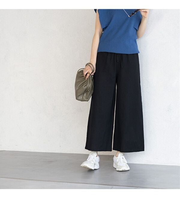 GeeRA（ジーラ）の「麻入りリラックスワイドパンツ（ワイドパンツ・ガウチョ）」｜詳細画像