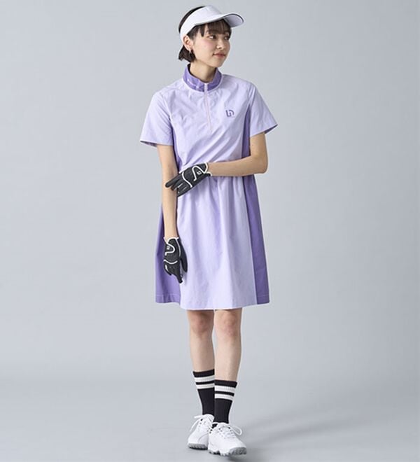 BELLUNA（ベルーナ）の「はっ水！配色ギャザーワンピース【UNDOVE】（その他ワンピース）」｜詳細画像