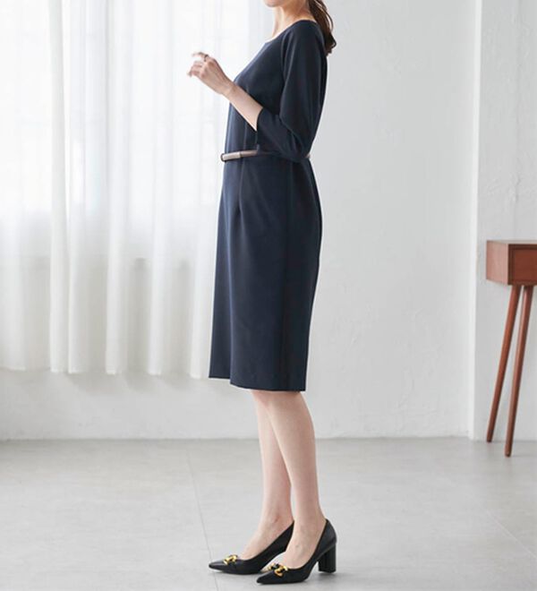 RANAN（ラナン）の「洗える！ベルト付タイトワンピース（その他ワンピース）」｜詳細画像