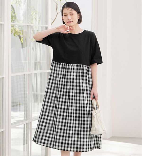 Viola e Viola（ヴィオラ エ ヴィオラ）の「さらひやりコーデ楽ちんドッキングワンピ―ス（ドッキングワンピース）」｜詳細画像