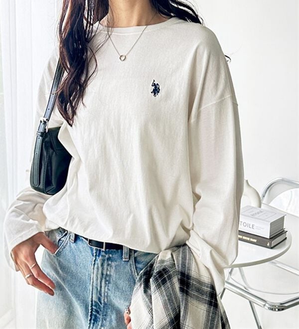 GeeRA（ジーラ）の「【Ｕ．Ｓ．ＰＯＬＯ ＡＳＳＮ】オーバーサイズ刺しゅうロンＴ（カットソー）」｜詳細画像