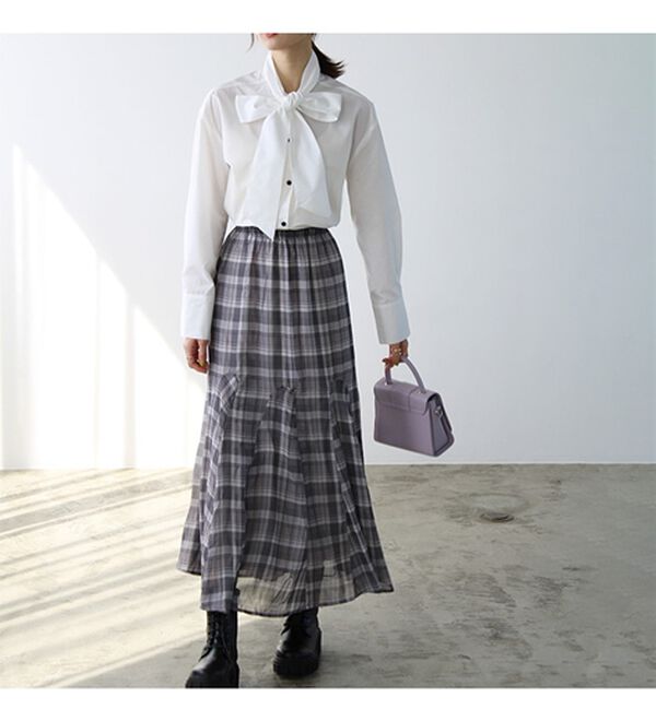 GeeRA（ジーラ）の「切替フレアーロングスカート（ロングスカート）」｜詳細画像