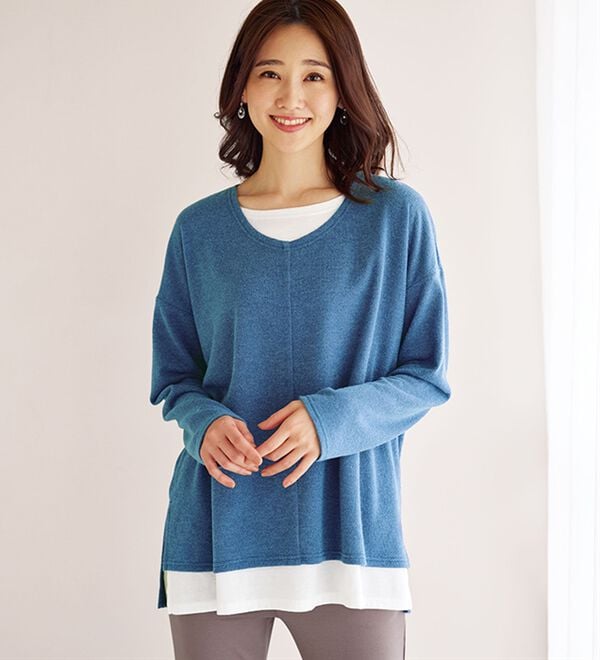 BELLUNA（ベルーナ）の「杢調素材レイヤード風チュニック（チュニック）」｜詳細画像