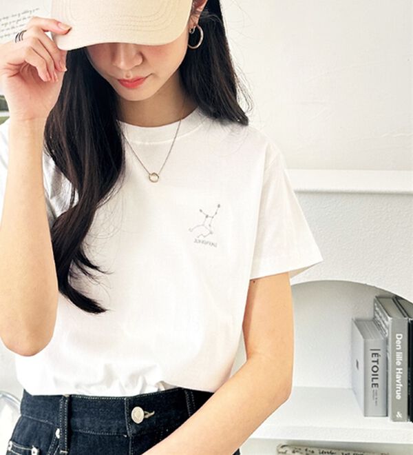 GeeRA（ジーラ）の「綿１００％アソート１ポイント刺しゅうＴシャツ（カットソー）」｜詳細画像