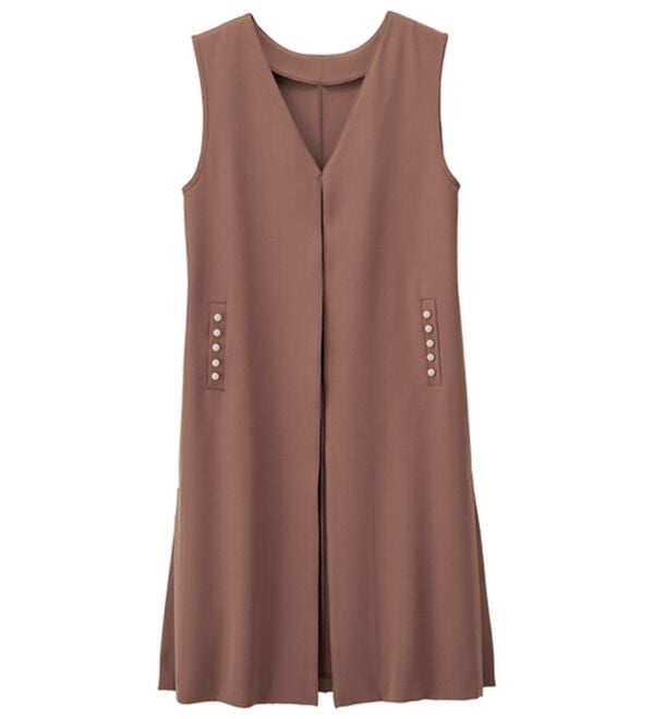 RANAN（ラナン）の「【セットアップ対応】パール調ビジュー付ロングジレ（ジレ）」｜詳細画像