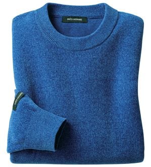 「＜イネド　オム＞もっちりモールセーター（メンズニット・セーター）」｜ブルー