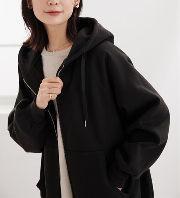 BELLUNA（ベルーナ）の「裏起毛素材ビッグシルエットジップパーカー（パーカー）」｜詳細画像