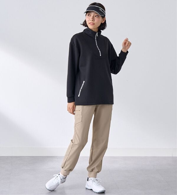 BELLUNA（ベルーナ）の「吸水速乾！ジッパーロゴプルオーバー（カットソー）」｜詳細画像