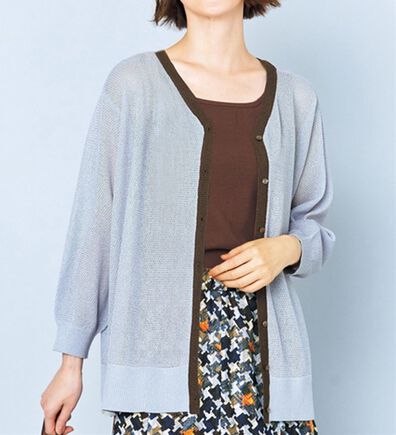 VINNO（ヴィノ）の「前後２ＷＡＹニットカーディガン（ニットカーディガン）」