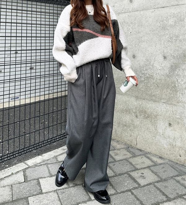 GeeRA（ジーラ）の「ウールライクダブルタックイージーパンツ（フルレングスパンツ）」｜詳細画像