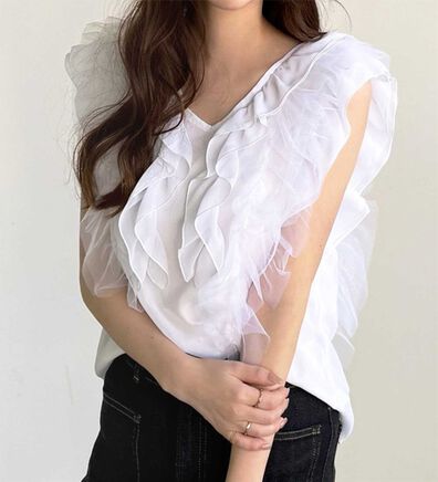 GeeRA（ジーラ）の「シアーフリルブラウス（ブラウス）」