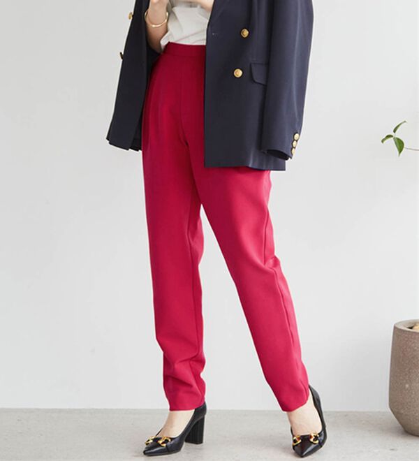 RANAN（ラナン）の「あったか！裏起毛美脚シルエットタックパンツ（フルレングスパンツ）」｜詳細画像