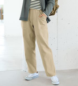 BELLUNA（ベルーナ）の「《ＨｕｇＲｅａｍコットン》ガーゼコロンパンツ（フルレングスパンツ）」｜ベージュ