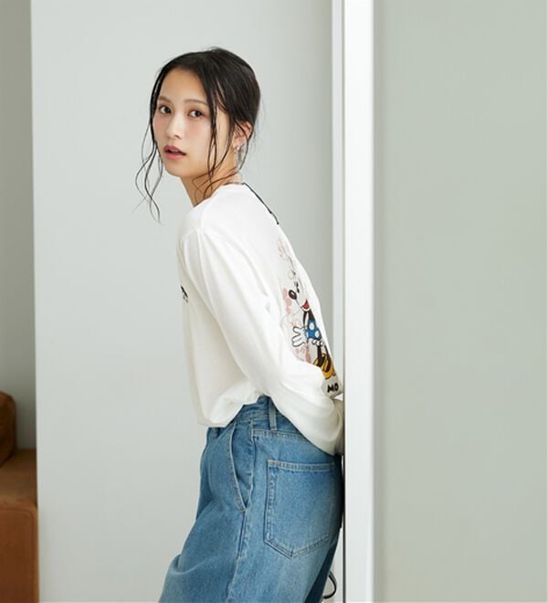 BELLUNA（ベルーナ）の「＜Ｄｉｓｎｅｙ＞【ミニー】プリントビックTシャツ（カットソー）」｜詳細画像