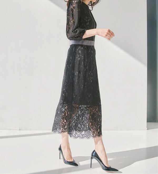 RANAN（ラナン）の「配色デザインレースワンピース（その他ワンピース）」｜詳細画像